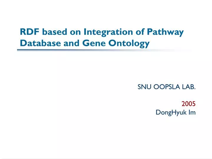rdf based on integration of pathway database and gene ontology