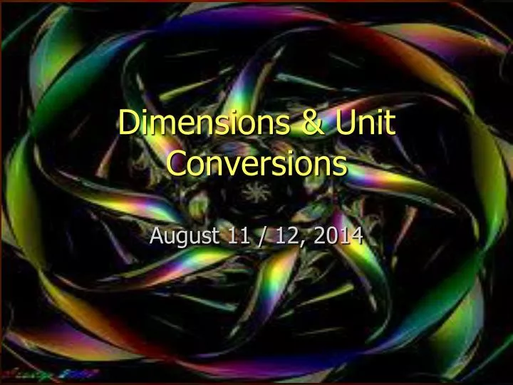dimensions unit conversions