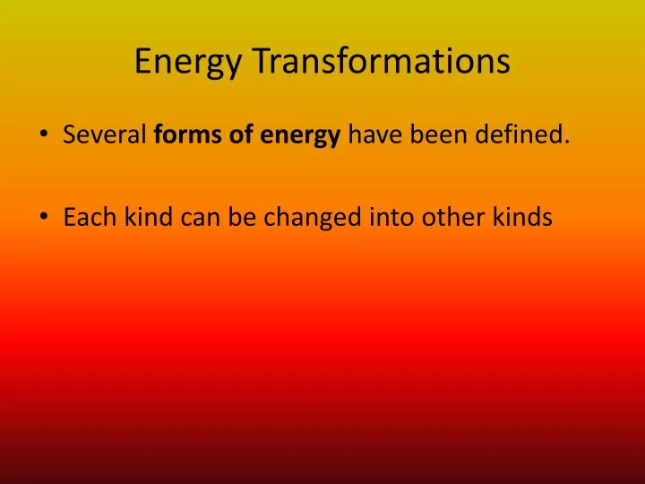 energy transformations