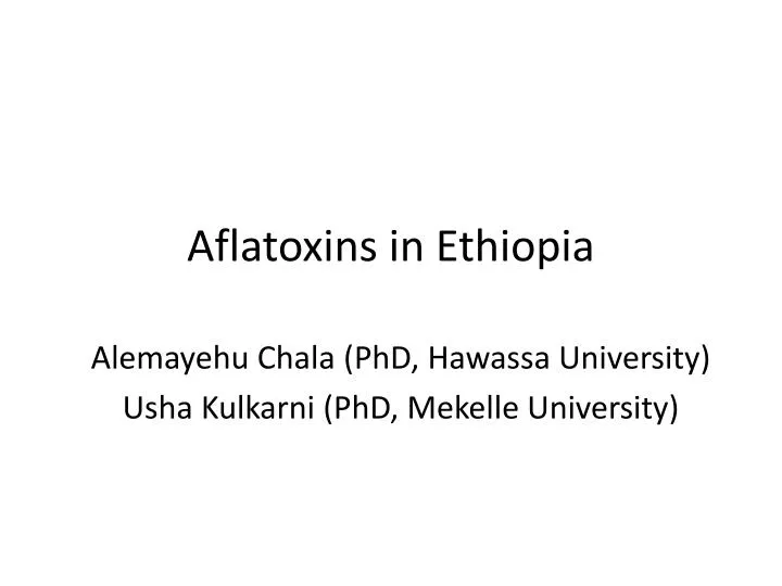aflatoxins in ethiopia
