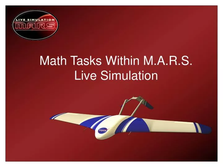 math tasks within m a r s live simulation