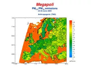 Megapoli PM 2.5 /PM 10 emissions 24-30 June 2009