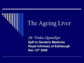 The Ageing Liver