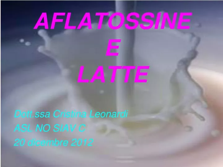 aflatossine e latte