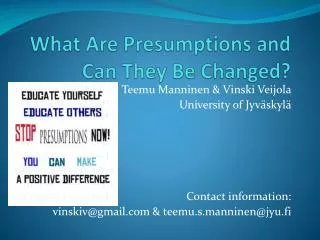 What Are Presumptions and Can They Be Changed?