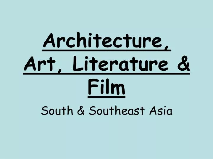 architecture art literature film