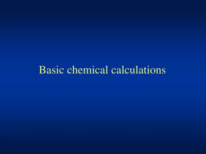 basic chemical calculations