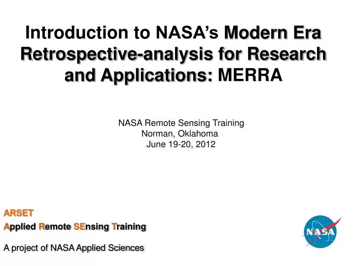 introduction to nasa s modern era retrospective analysis for research and applications merra