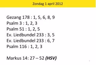 zondag 1 april 2012