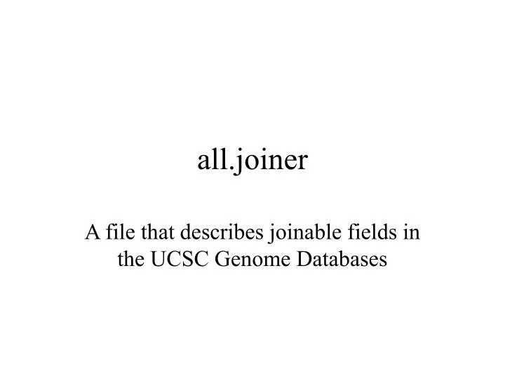 all joiner