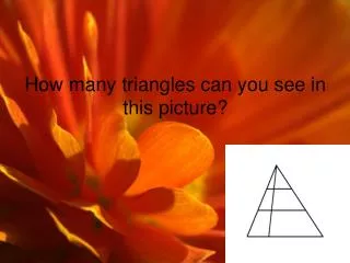 How many triangles can you see in this picture?