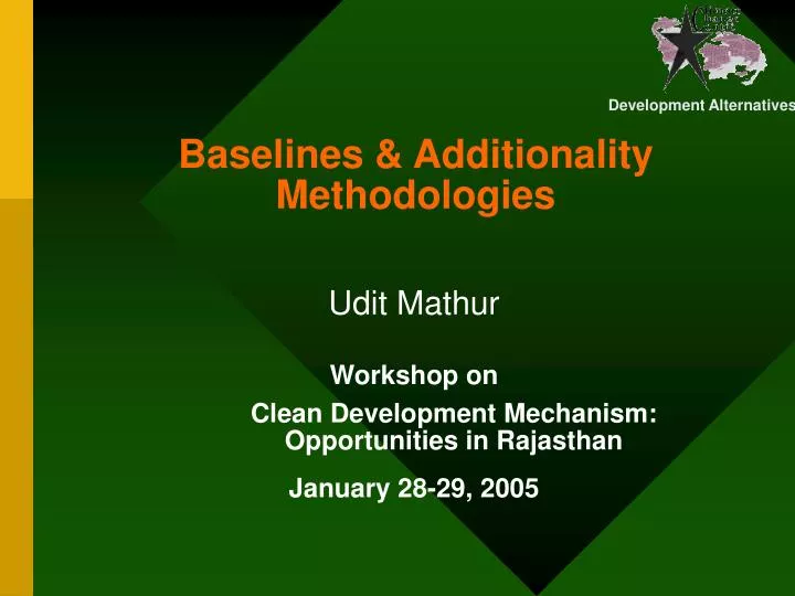 baselines additionality methodologies