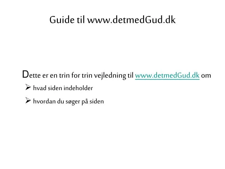 guide til www detmedgud dk