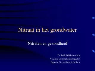 nitraat in het grondwater