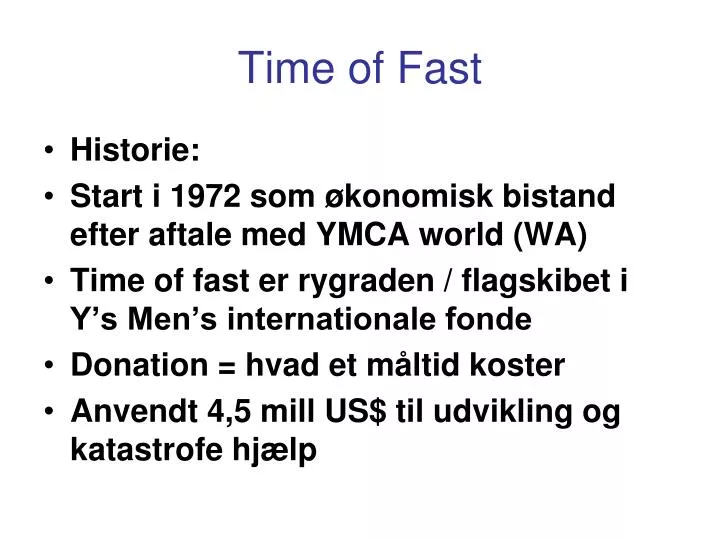 time of fast