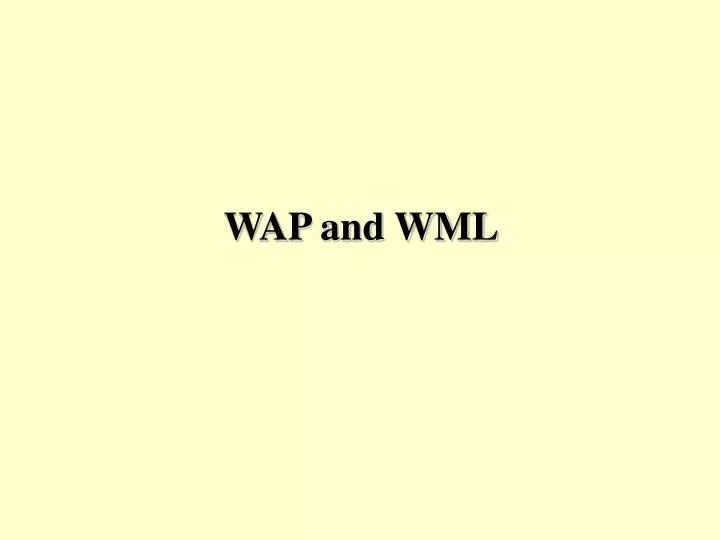 wap and wml