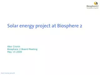Solar energy project at Biosphere 2