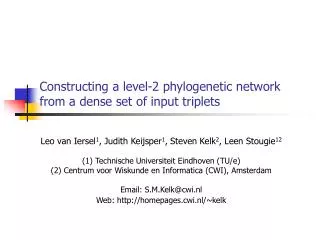 Constructing a level-2 phylogenetic network from a dense set of input triplets