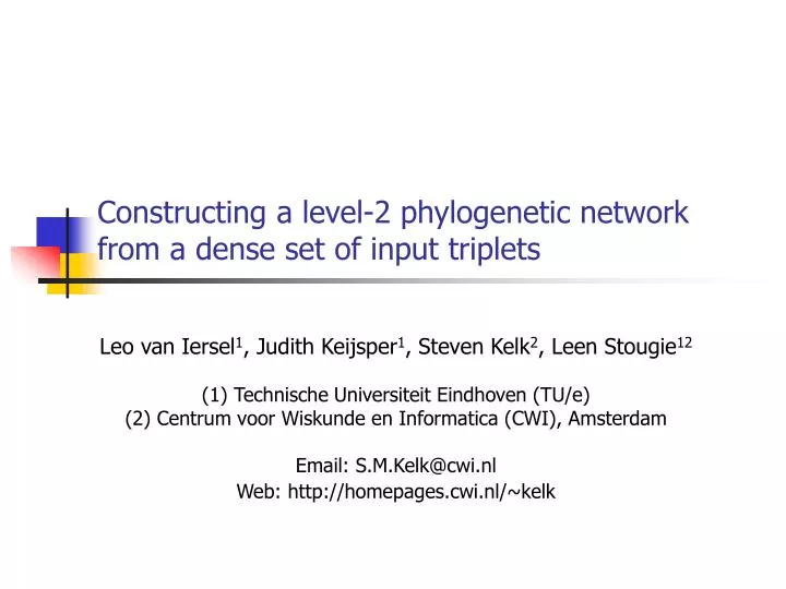 constructing a level 2 phylogenetic network from a dense set of input triplets