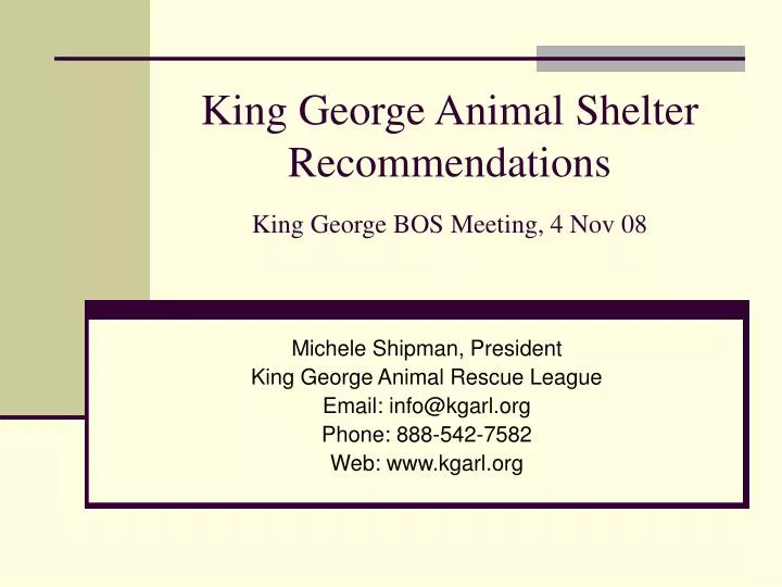 king george animal shelter recommendations king george bos meeting 4 nov 08