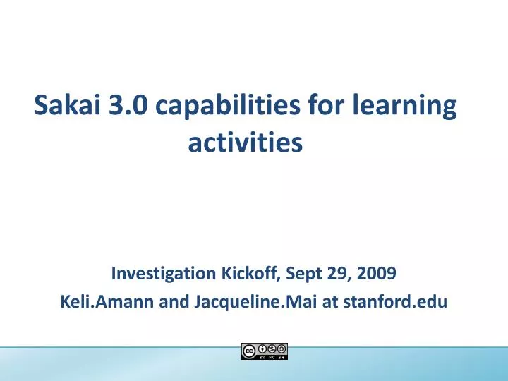 sakai 3 0 capabilities for learning activities