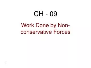 Work Done by Non-conservative Forces