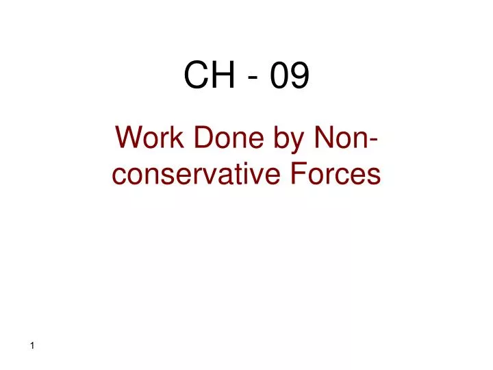 work done by non conservative forces
