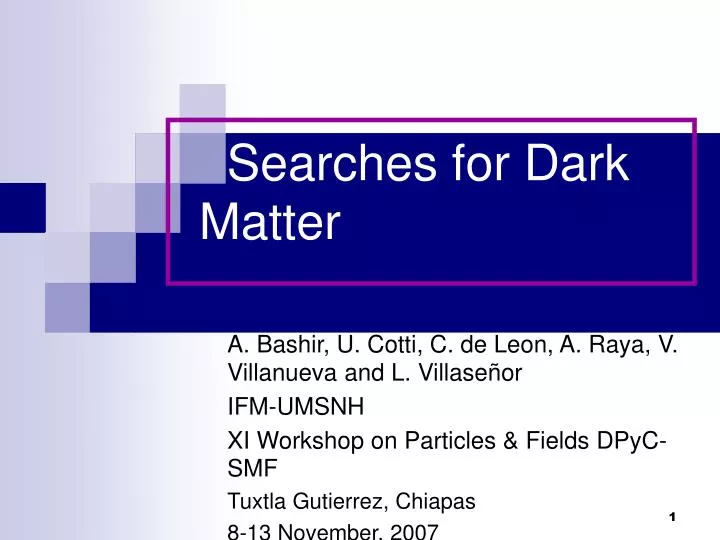 searches for dark matter
