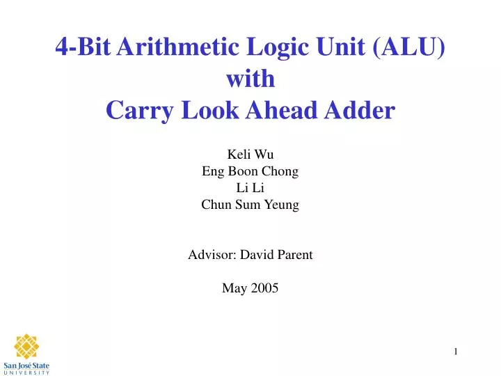 4 bit arithmetic logic unit alu with carry look ahead adder