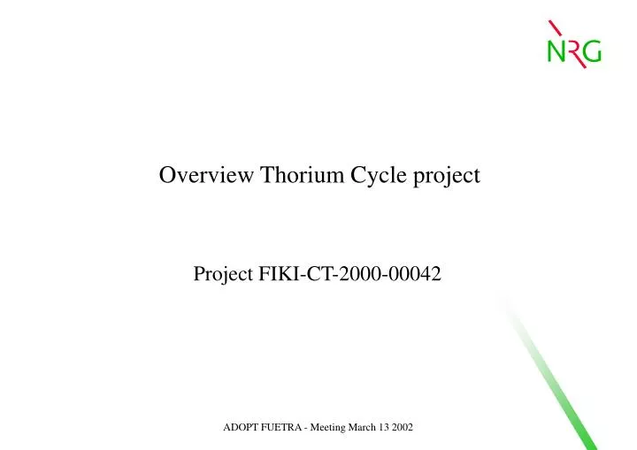 overview thorium cycle project