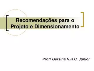 recomenda es para o projeto e dimensionamento