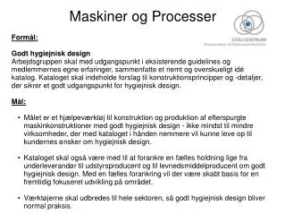maskiner og processer