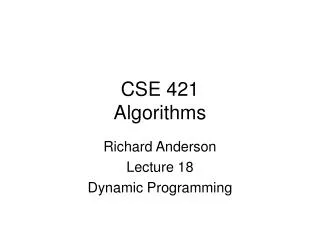 CSE 421 Algorithms