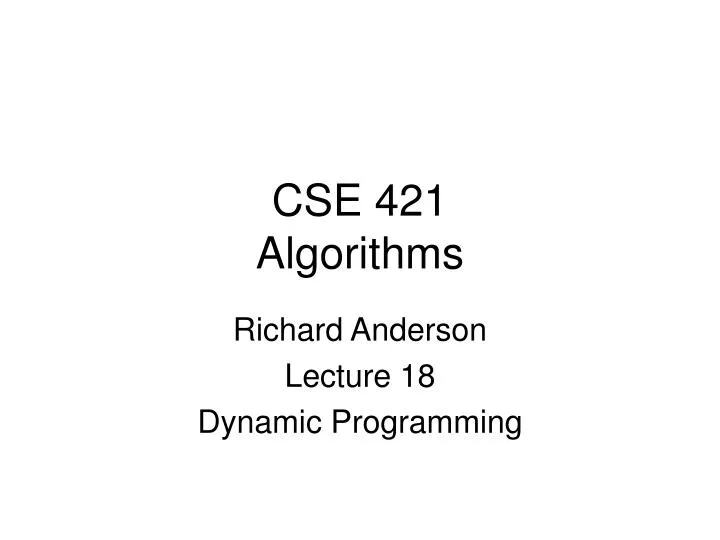 cse 421 algorithms