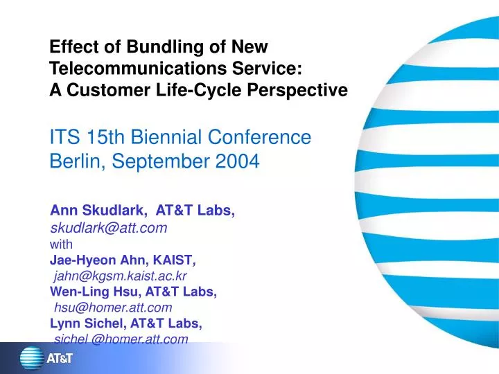 effect of bundling of new telecommunications service a customer life cycle perspective