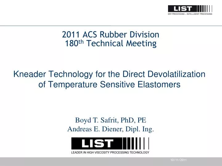 2011 acs rubber division 180 th technical meeting