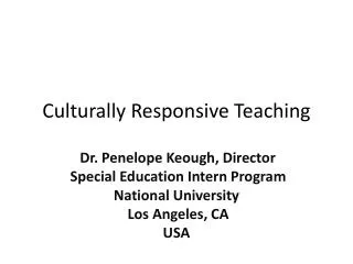 Culturally Responsive Teaching