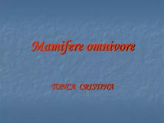 mamifere omnivore