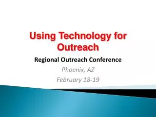 Using Technology for Outreach