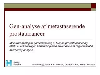 gen analyse af metastaserende prostatacancer