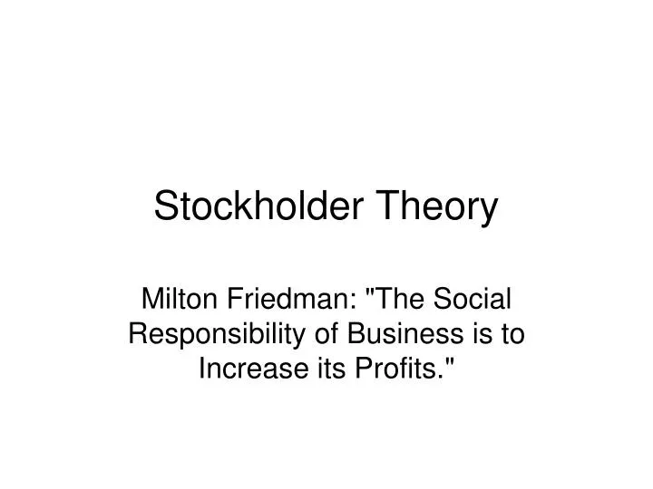 stockholder theory