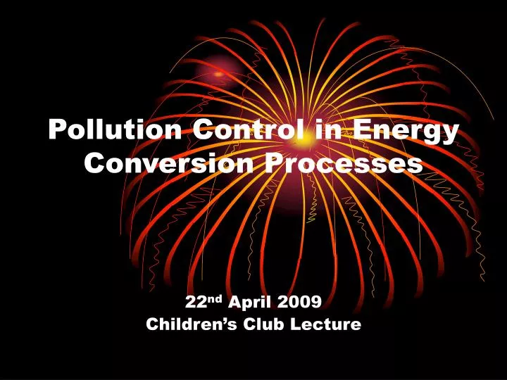 pollution control in energy conversion processes