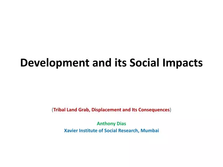 development and its social impacts
