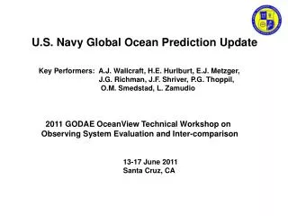 U.S. Navy Global Ocean Prediction Update