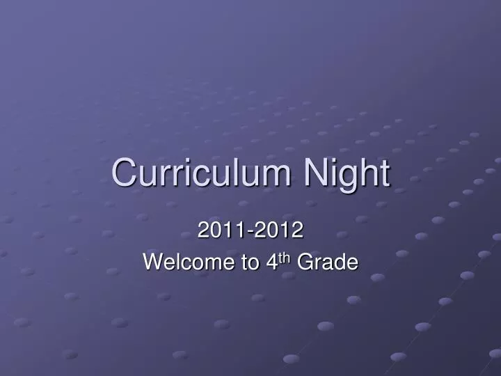 curriculum night