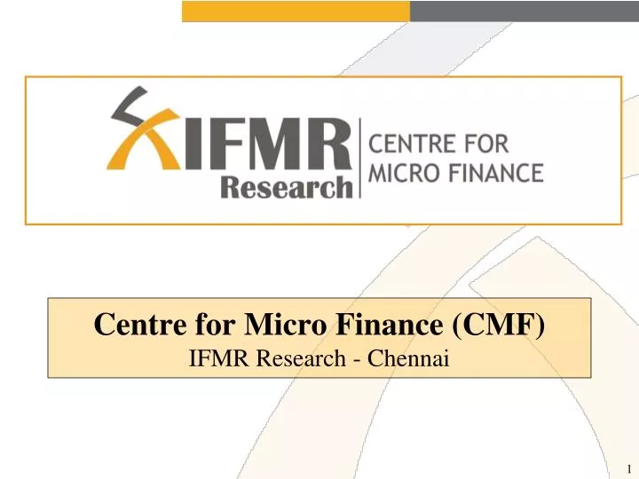 centre for micro finance cmf ifmr research chennai