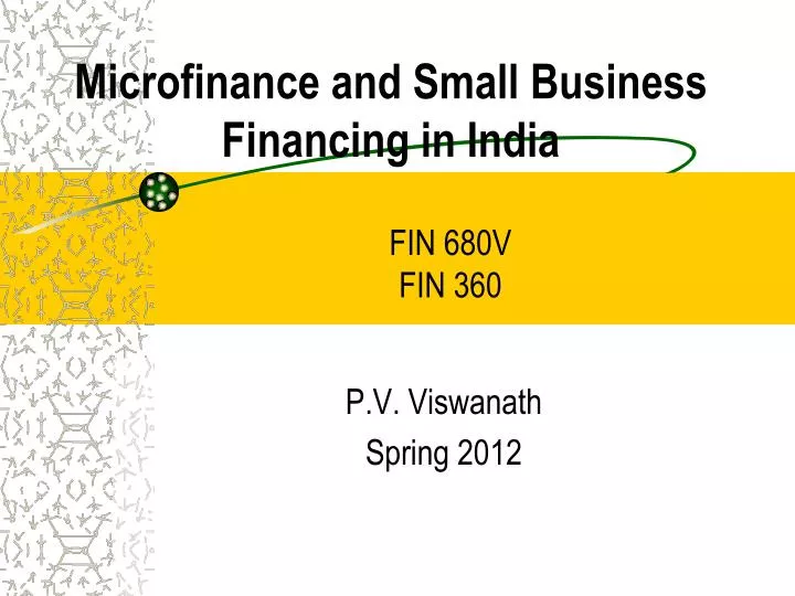 microfinance and small business financing in india