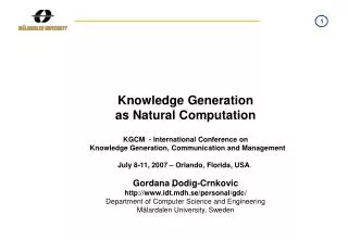Knowledge Generation as Natural Computation