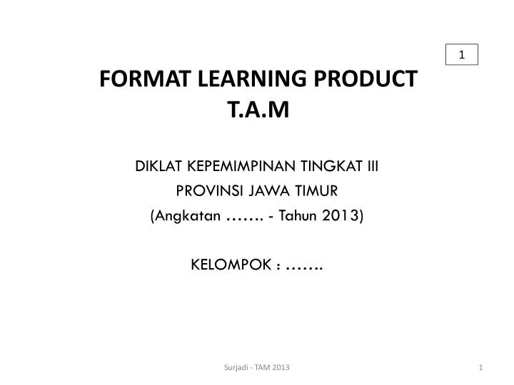 format learning product t a m