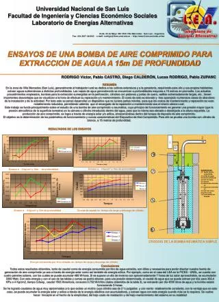 ensayos de una bomba de aire comprimido para extraccion de agua a 15m de profundidad